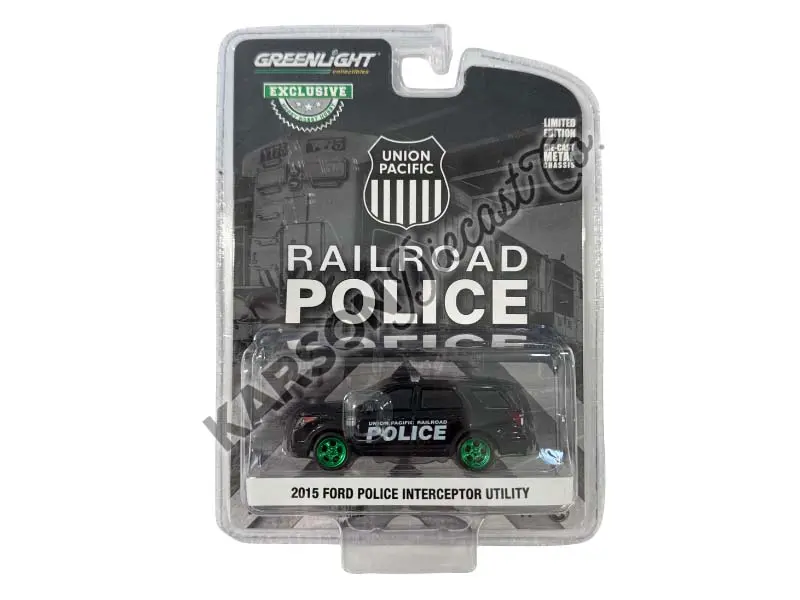 Chase 2015 Ford Police Interceptor Utility - Union Pacific Railroad Police Diecast Scale 1:64 Scale Model - Greenlight 30386 1