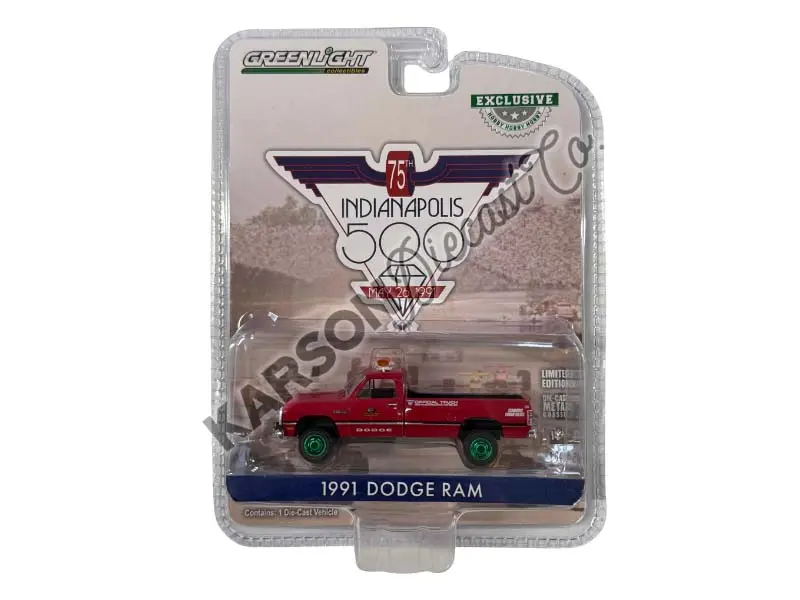 Chase 1991 Dodge Ram D-250 - 75Th Indy 500 Mile Race Official Truck Diecast 1:64 Scale Model - Greenlight 30401 1