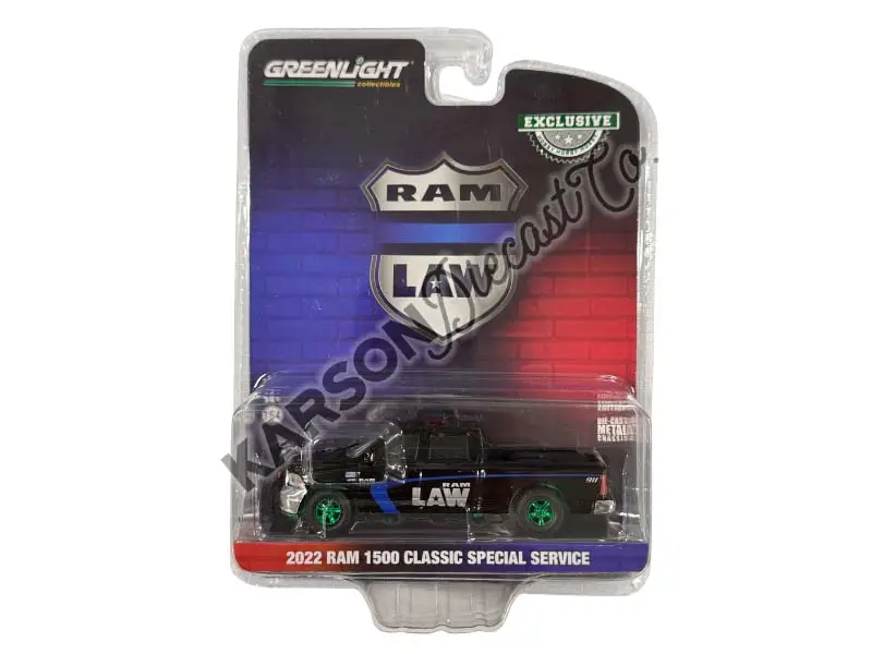 Chase 2022 Ram 1500 Classic Special Service - Ram Law Diecast 1:64 Scale Model - Greenlight 30411 1