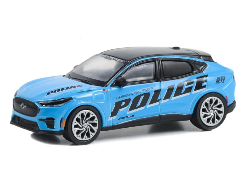 2022 Ford Mustang Mach-E Police Gt Performance Edition - All-Electric Pilot Program Diecast 1:64 Scale Model - Greenlight 30429 1