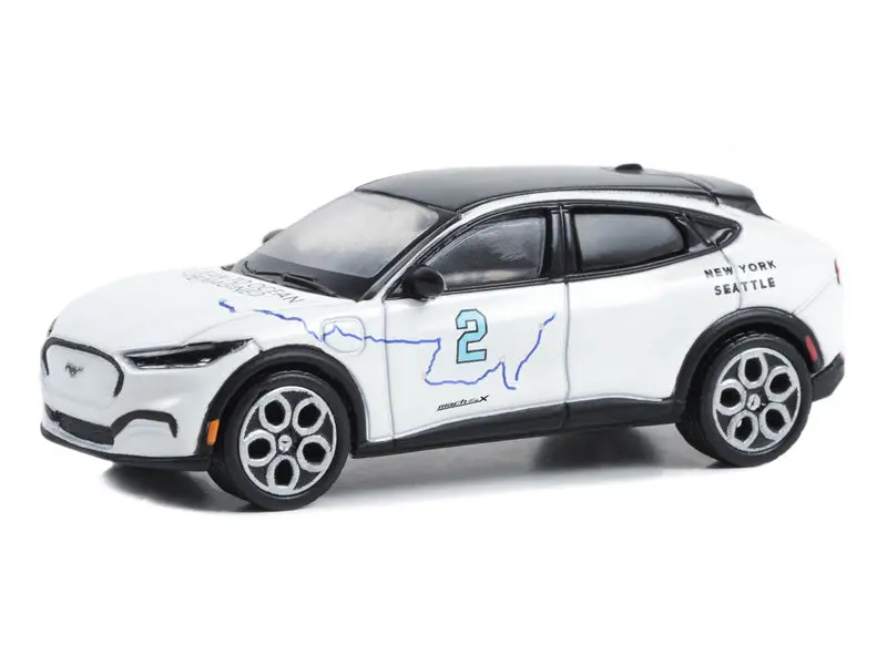 2021 Ford Mustang Mach-E - New York To Seattle Transcontinental Tour Diecast 1:64 Scale Model - Greenlight 30438 1