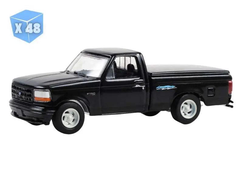 Pre-Order - 48 Pack 1994 Ford F-150 Svt Lightning W/ Tonneau Bed Cover - Black (Hobby Exclusive) Diecast 1:64 Scale Model - Greenlight 30469 1