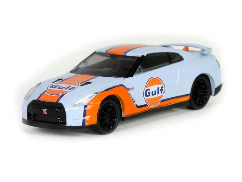 2016 Nissan Gt-R (R35) - Gulf Oil Diecast 1:64 Scale Model - Greenlight 30477 1