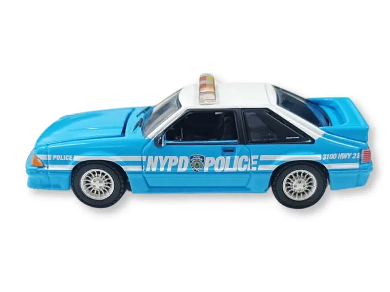 Pre-Order 1987 Ford Mustang New York City Police Department (Nypd) Diecast 1:64 Scale Model - Greenlight 30527 1
