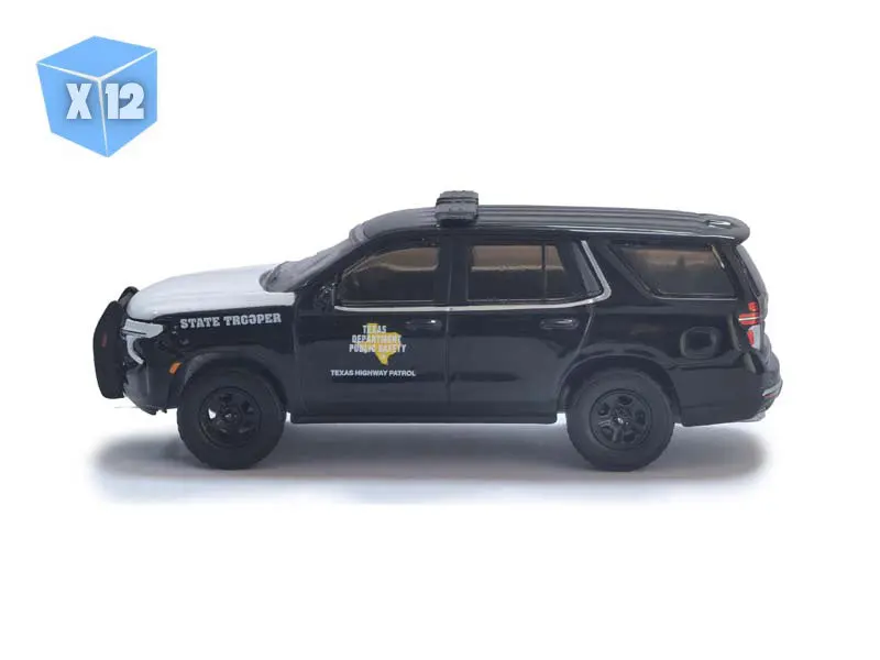 12 Pack 2024 Chevrolet Tahoe Police Pursuit Vehicle - Texas Highway Patrol (Hot Pursui) Diecast 1:64 Scale Model - Greenlight 30540 1