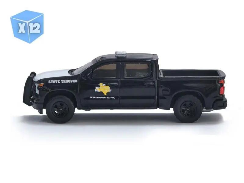 12 Pack 2023 Chevrolet Silverado - Texas Department Of Public Safety (Hot Pursuit) Diecast 1:64 Scale Model - Greenlight 30543 1