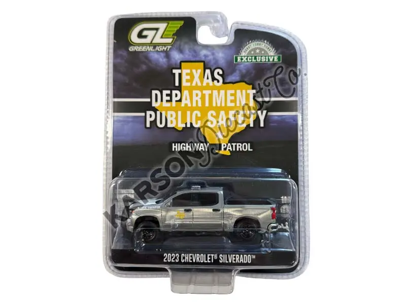 Raw Chase 2023 Chevrolet Silverado - Texas Department Of Public Safety (Hot Pursuit) Diecast 1:64 Scale Model - Greenlight 30543 1