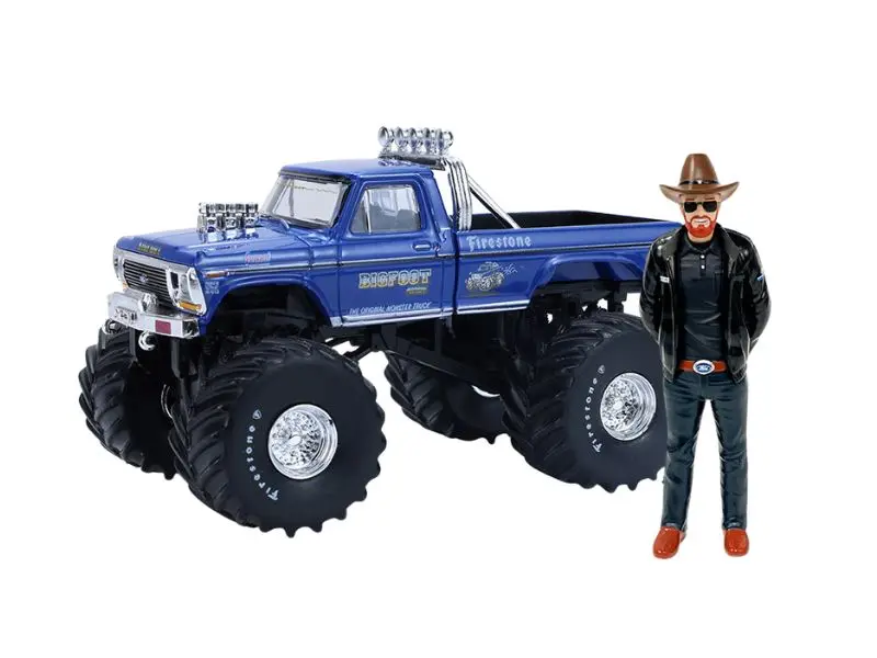 Pre-Order 1979 Ford F-250 Monster Truck W/ 1:18 Bob Chandler Standing Figure (Kings Of Crunch - Bigfoot #1) Diecast 1:64 Scale Model - Greenlight 30544 1