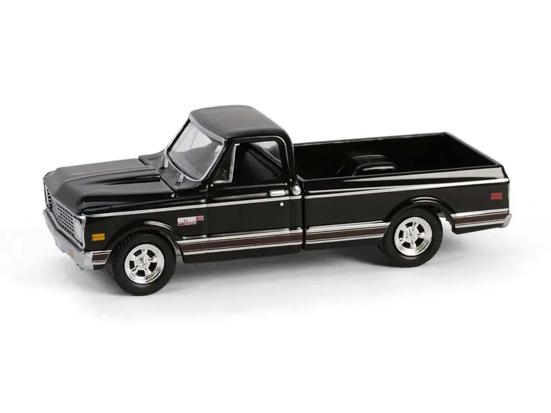 1972 Chevy Cheyenne C10 – Black Diecast 1:64 Scale Model - Greenlight 30546 1