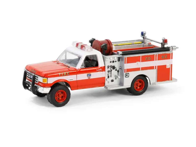 1987 Ford F-350 Mini Pumper Fire Truck – Fdny 160Th Anniversary Edition Diecast 1:64 Scale Model - Greenlight 30550 1