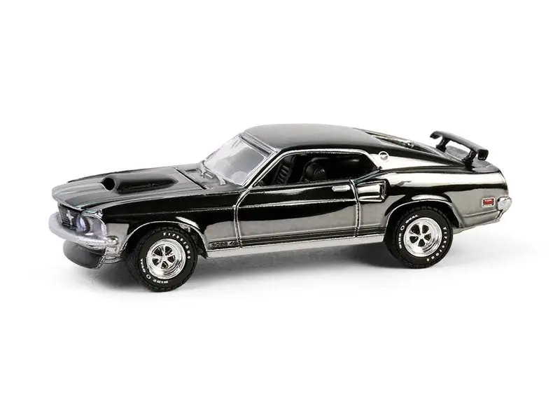 1969 Ford Mustang Boss 429 Silver Chrome Edition - John Wick 2014 Diecast 1:64 Scale Model - Greenlight 30557 1