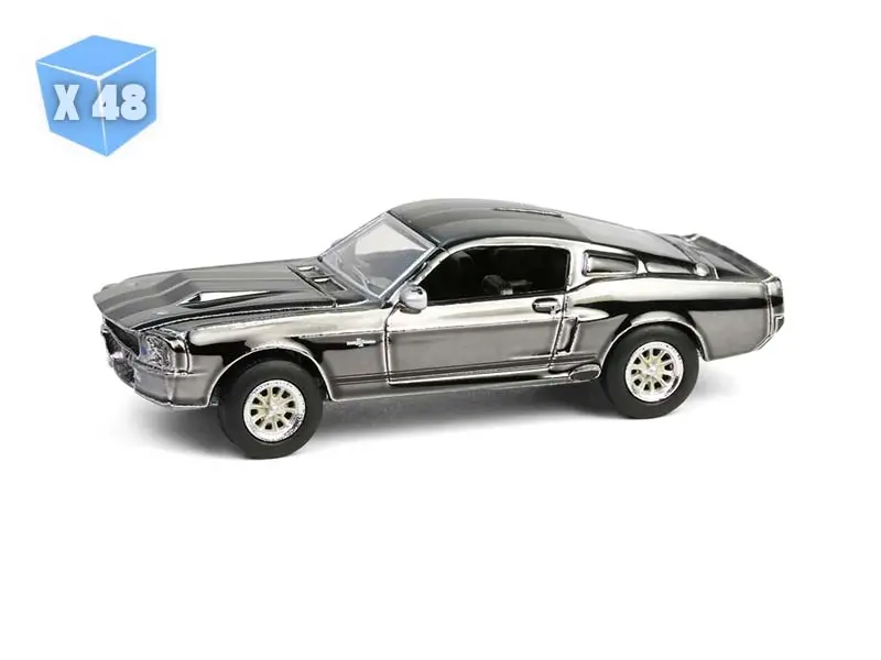 48 Pack 1967 Ford Mustang (Eleanor) Silver Chrome Edition - Gone In Sixty Seconds 2000 Diecast 1:64 Scale Model - Greenlight 30558 1