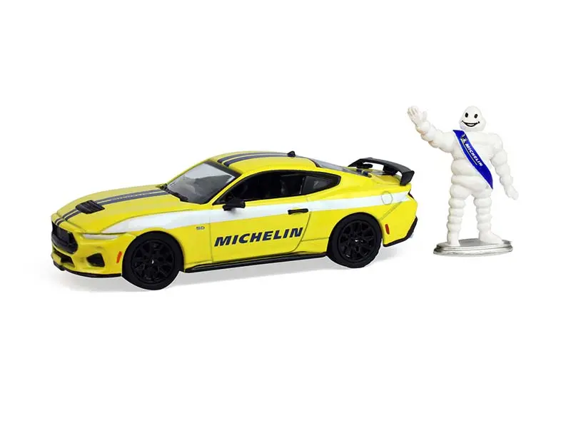 Pre-Order 2024 Ford Mustang Gt W/ Michelin Man Figure Diecast 1:64 Scale Model - Greenlight 30559 1