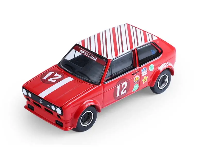 1975 Volkswagen Golf Gti Widebody W/ Race Car Figure (Christmas 2025 Edition) Diecast 1:64 Scale Model - Greenlight 30564C 1