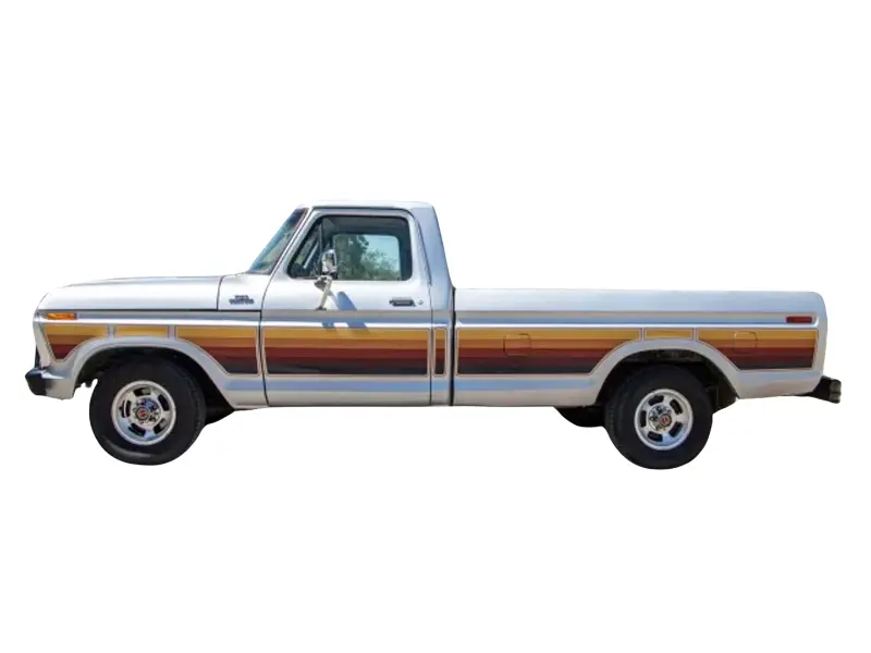 Pre-Order 1977 Ford F-150 – Free Wheeling Stripes Edition – Silver Metallic Diecast 1:64 Scale Model - Greenlight 30572 1