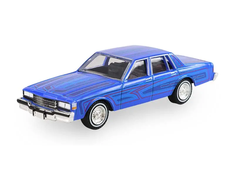 Pre-Order 1986 Chevrolet Caprice - Lowriders - Electric Blue – Sergio Rocha Collaboration Diecast 1:64 Scale Model - Greenlight 30598 1