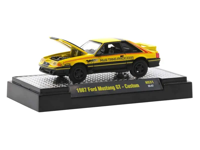 1987 Ford Mustang Gt Custom Pace Car (Auto-Thentics) Diecast 1:64 Scale Model - M2 Machines 31500-Hs31 1