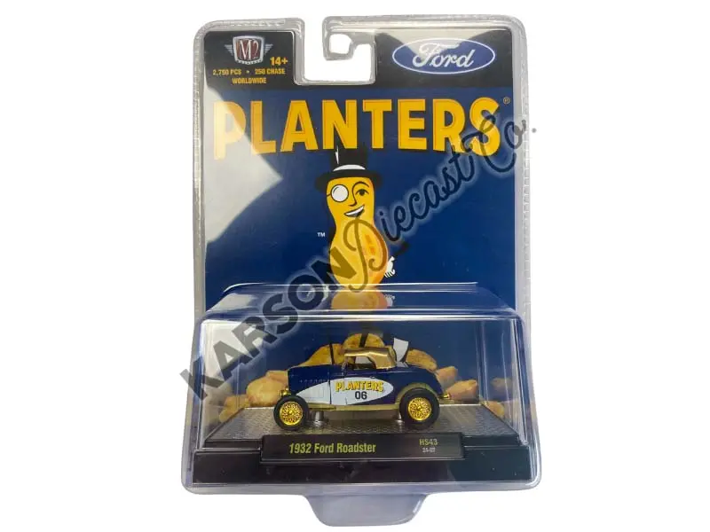 Chase 1932 Ford Roadster - Planters Peanut Diecast 1:64 Scale Model - M2 Machines 31500-Hs43 1