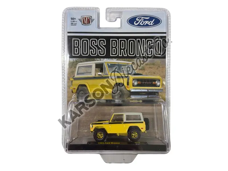 Chase 1969 Ford Bronco Boss – Beige W/ White Top Two-Tone Diecast 1:64 Scale Model - M2 Machines 31500-Hs58 1