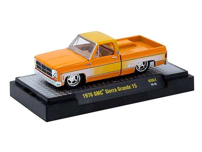 1976 Gmc Sierra Grande - Orange Slice Diecast 1:64 Scale Model - M2 Machines 31500-Hs61 1