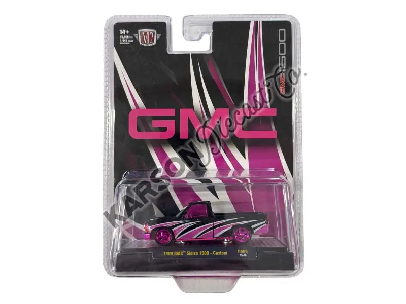 Chase 1989 Gmc Sierra 1500 – Custom Black Pink Diecast 1:64 Scale Model - M2 Machines 31500-Hs68 1