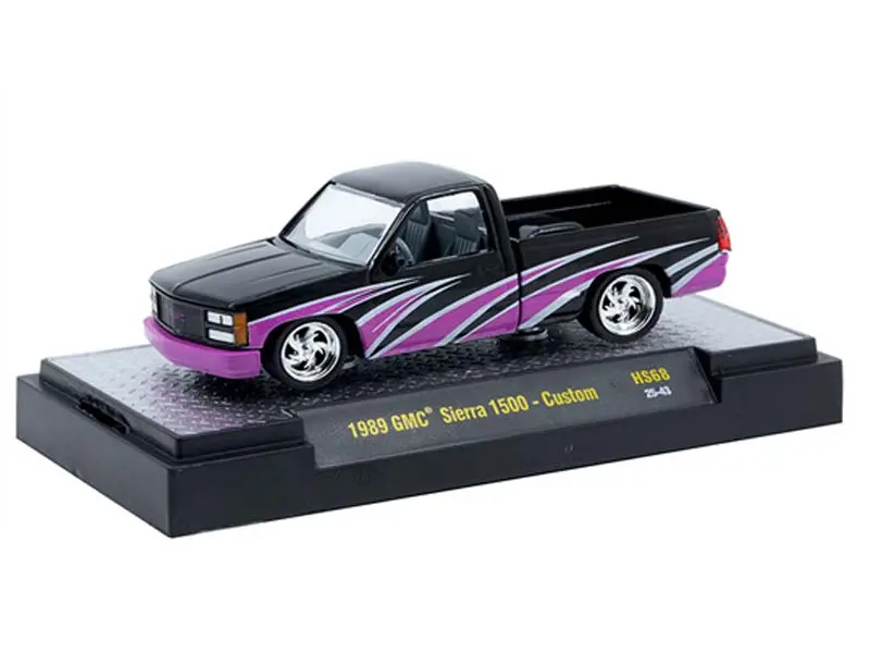 1989 Gmc Sierra 1500 – Custom Black Pink Diecast 1:64 Scale Model - M2 Machines 31500-Hs68 1
