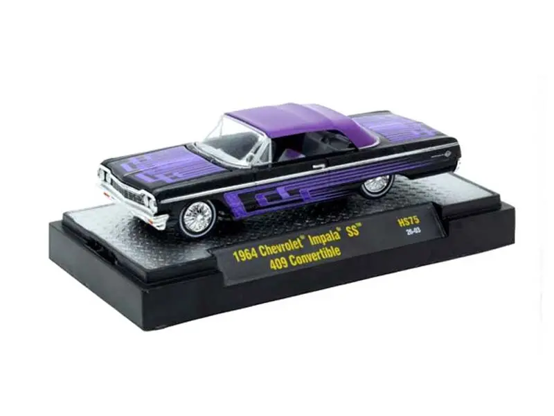 1964 Chevrolet Impala Ss 409 Convertible – Black Diecast 1:64 Scale Model - M2 Machines 31500-Hs75 1