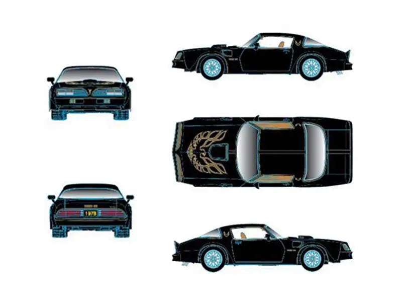Pre-Order 1978 Pontiac Trans Am Firebird Special Edition – Black Diecast 1:64 Scale Model - M2 Machines 31500-Hs77 1