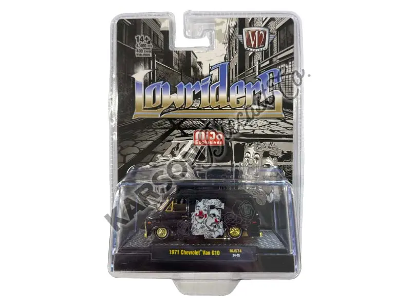 Chase 1971 Chevrolet Van Lowriders Limited Edition – Black Diecast 1:64 Scale Model - M2 Machines 31500-Mjs74 1
