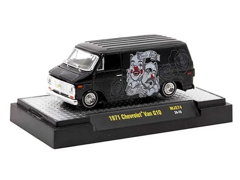 1971 Chevrolet Van Lowriders Limited Edition – Black Diecast 1:64 Scale Model - M2 Machines 31500-Mjs74 1