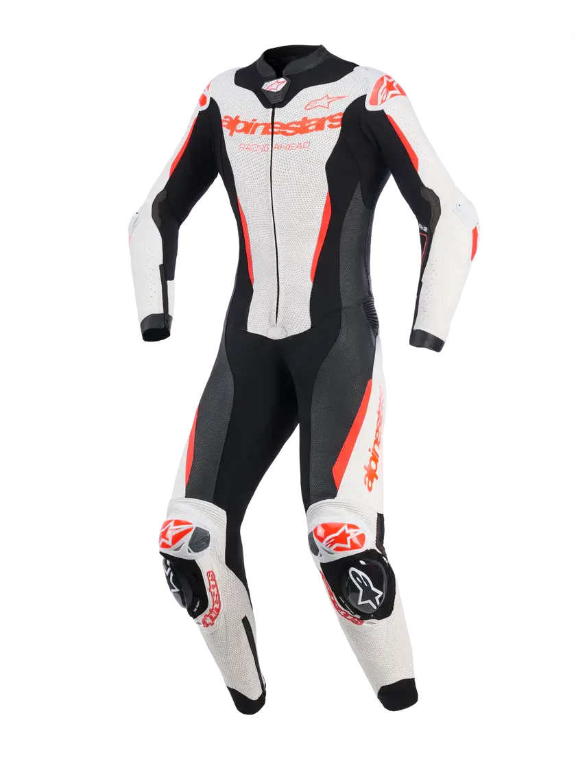 Alpinestars Womens Gpr7 1Pc Leather Suit - White Black Fluro-Red 1
