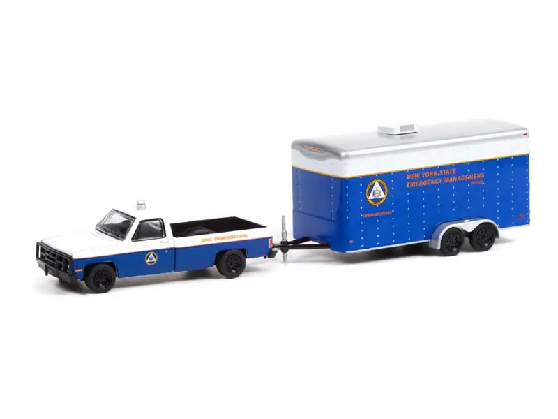 1987 Chevrolet M1008 Pickup W/ Trailer - New York State Emergency Management Office (Hitch & Tow) Series 22 Diecast 1:64 Model - Greenlight 32220C 1