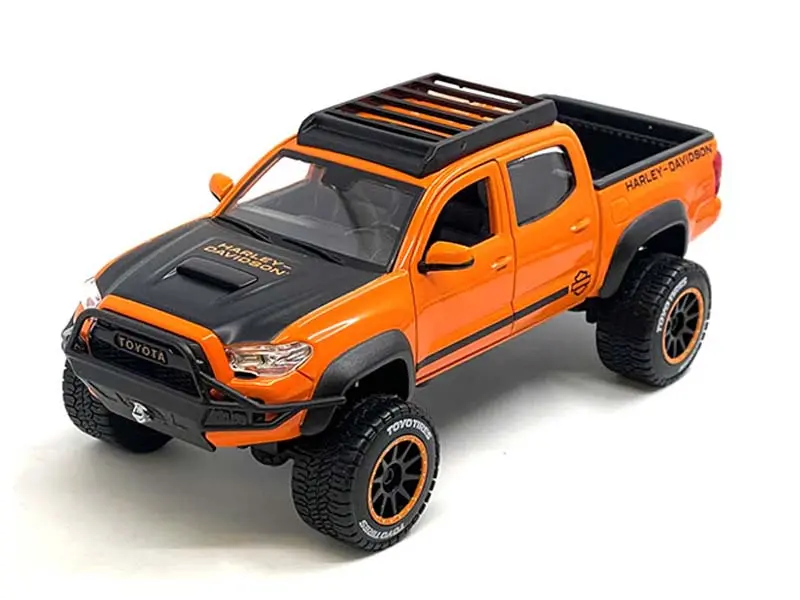 2023 Toyota Tacoma Trd Pro – Black/Orange Two-Tone (Harley-Davidson Custom) Diecast 1:24 Scale Model - Maisto 32275Or 1