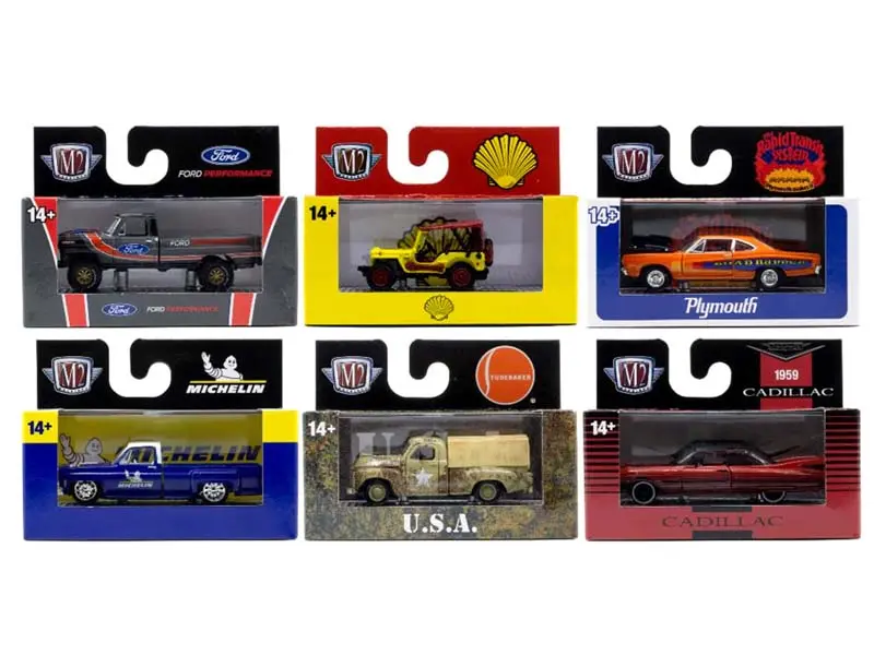 Auto-Thentics Release 102 Assortment Set Of 6 Diecast 1:64 Scale Models - M2 Machines 32500-102 1
