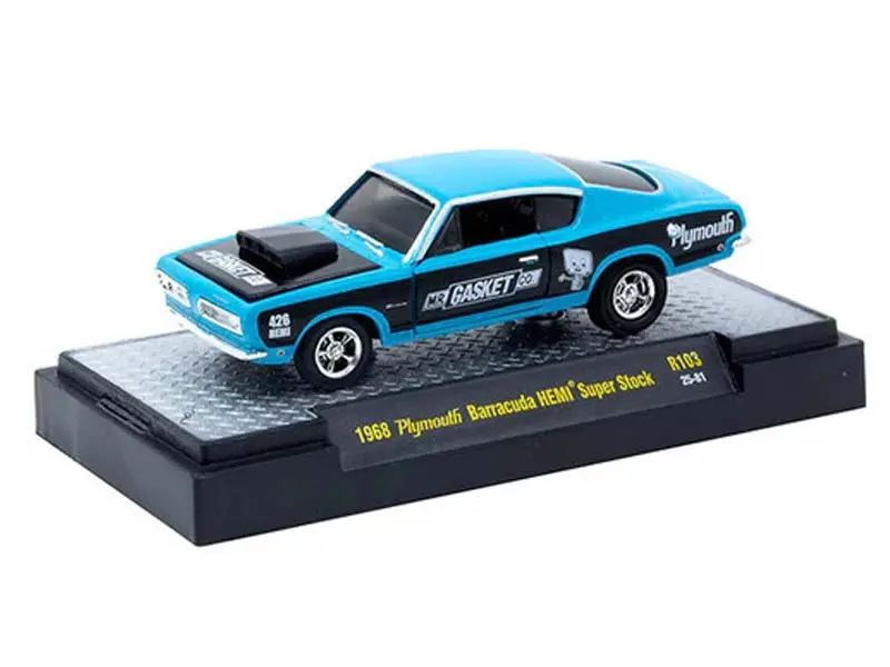1968 Plymouth Barracuda Hemi Super Stock (Auto-Thentics Release 103) Diecast 1:64 Scale Model - M2 Machines 32500-103 1
