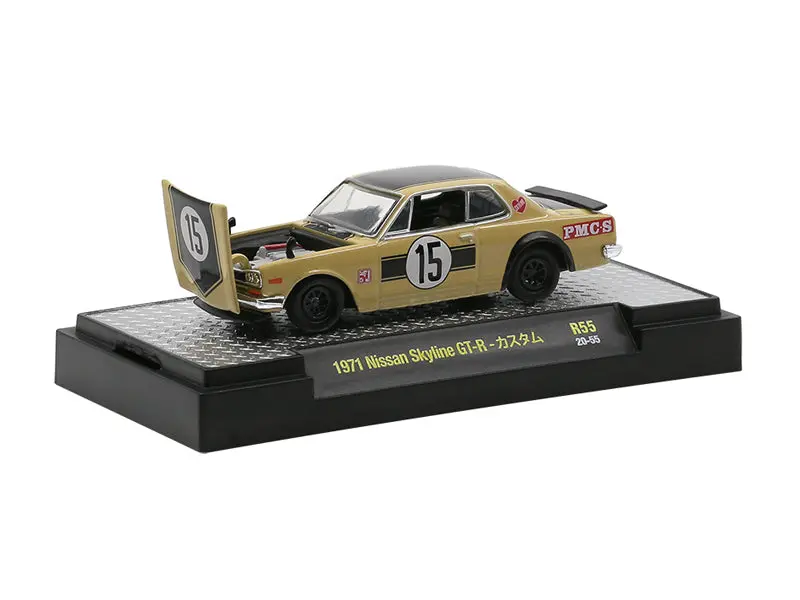 1971 Nissan Skyline Gt-R #15 "Auto Meets" In Display Cases Release 55 Limited Edition 1:64 Diecast Model - M2 Machines 32600-55 1