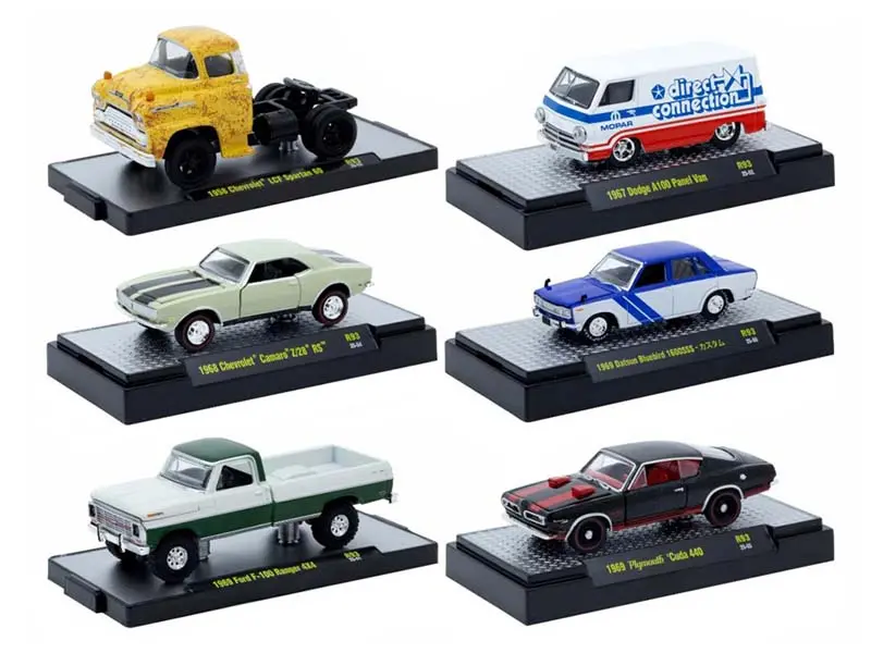 Detroit-Muscle Release 93 Assortment Set Of 6 Diecast 1:64 Scale Models - M2 Machines 32600-93 1