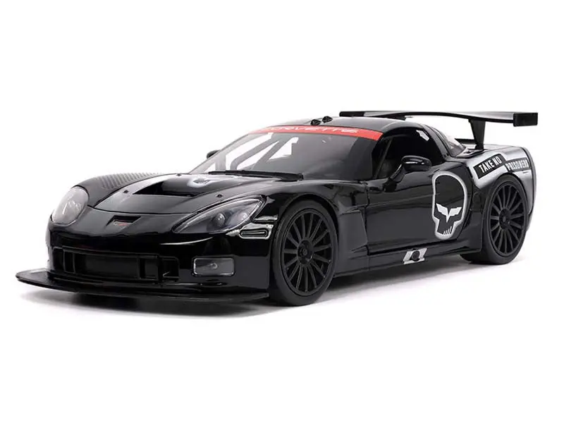 2005 Chevrolet Corvette C6-R - Take No Prisoners Black W/ Graphics (Bigtime Muscle) Series Diecast 1:24 Scale Model - Jada 33042 1