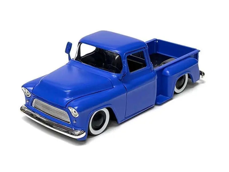1955 Chevrolet Stepside Pickup - Custom Matte Blue (Just Trucks) Diecast 1:24 Scale Model - Jada 34295 1