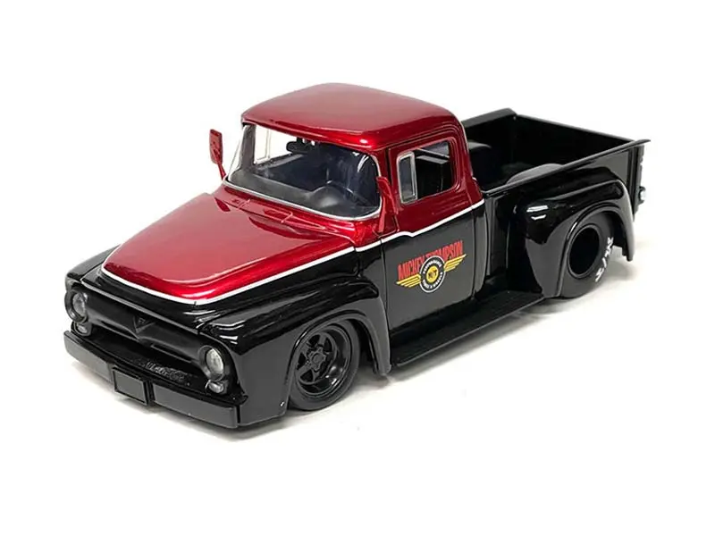 1956 Ford F-100 Pro Stock Mickey Thompson – Black W/ Red Two Tone (Just Trucks) Diecast 1:24 Scale Model - Jada 34306 1