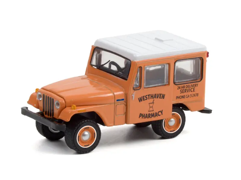1974 Jeep Dj-5 Westhaven Pharmacy Delivery (Blue Collar Series 9) Diecast 1:64 Scale Model - Greenlight 35200B 1