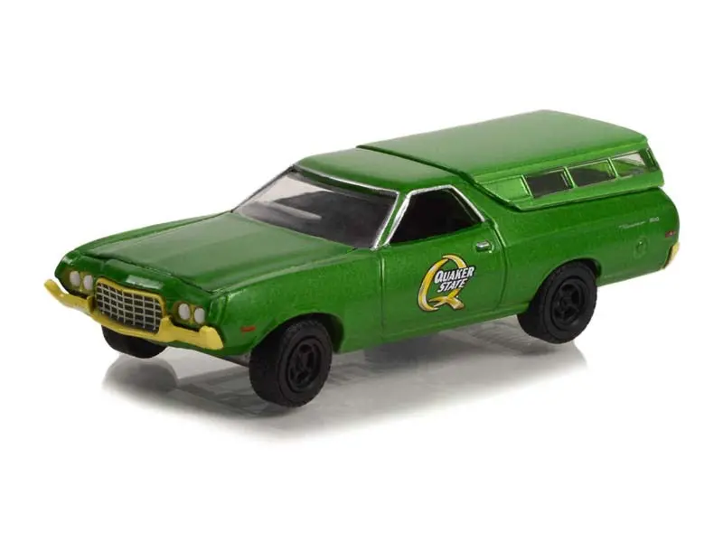 1972 Ford Ranchero 500 W/ Camper Shell - Quaker State (Blue Collar Collection) Series 11 Diecast 1:64 Scale Model - Greenlight 35240B 1