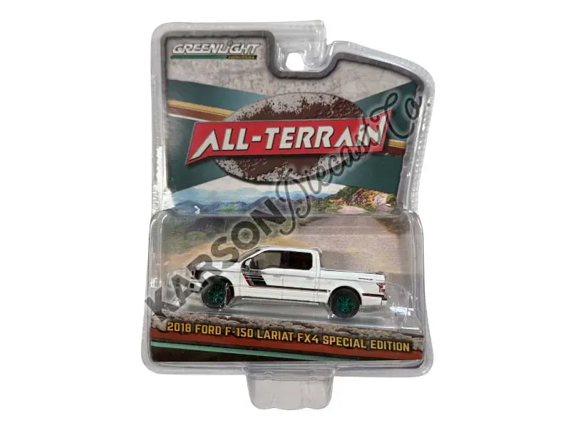 Chase 2018 Ford F-150 Lariat Fx4 Special Edition Package - Oxford White (All-Terrain Series 14) Diecast 1:64 Scale Model - Greenlight 35250D 1