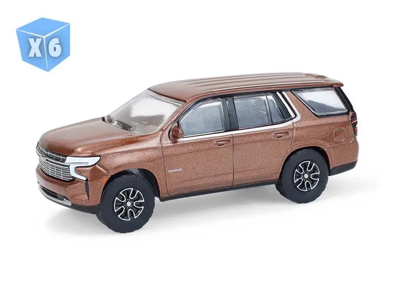 6 Pack 2022 Chevrolet Tahoe - Auburn Metallic (Blue Collar Collection Series 14) Diecast 1:64 Scale Model - Greenlight 35300E 1