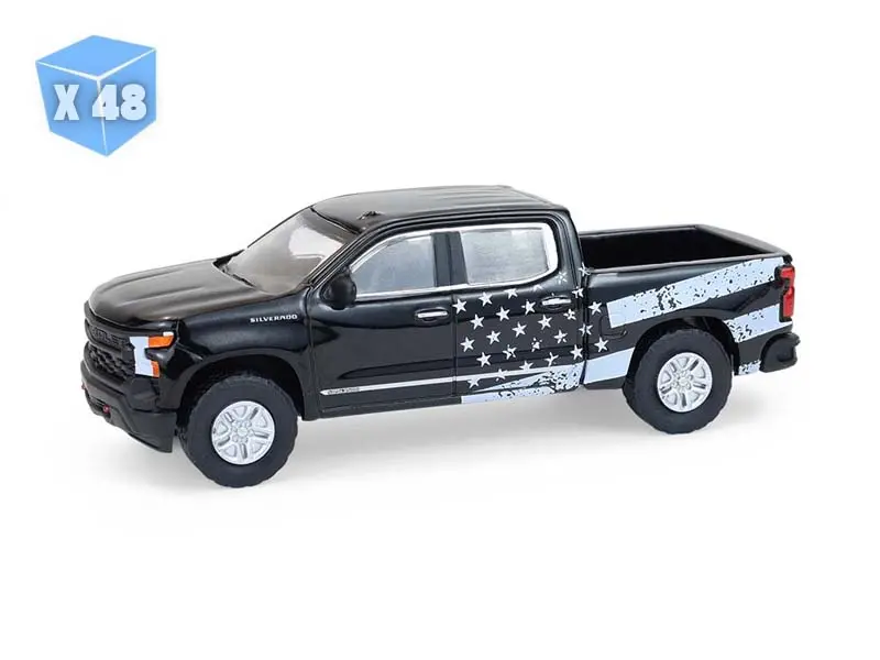 48 Pack 2023 Chevrolet Silverado – Stars & Stripes (Blue Collar Collection Series 14) Diecast 1:64 Scale Models - Greenlight 35300F 1