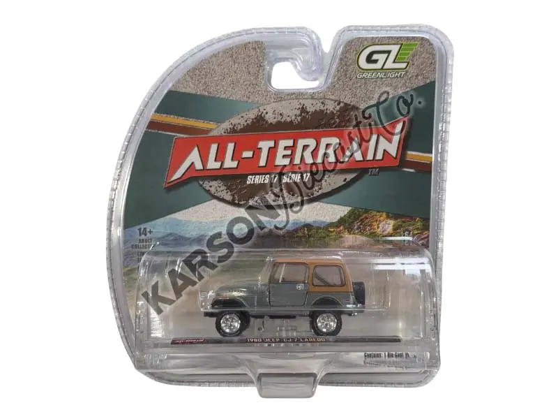 Raw Chase 1980 Jeep Cj-7 Laredo – Red (All-Terrain Series 17) Diecast 1:64 Scale Model - Greenlight 35310E 1