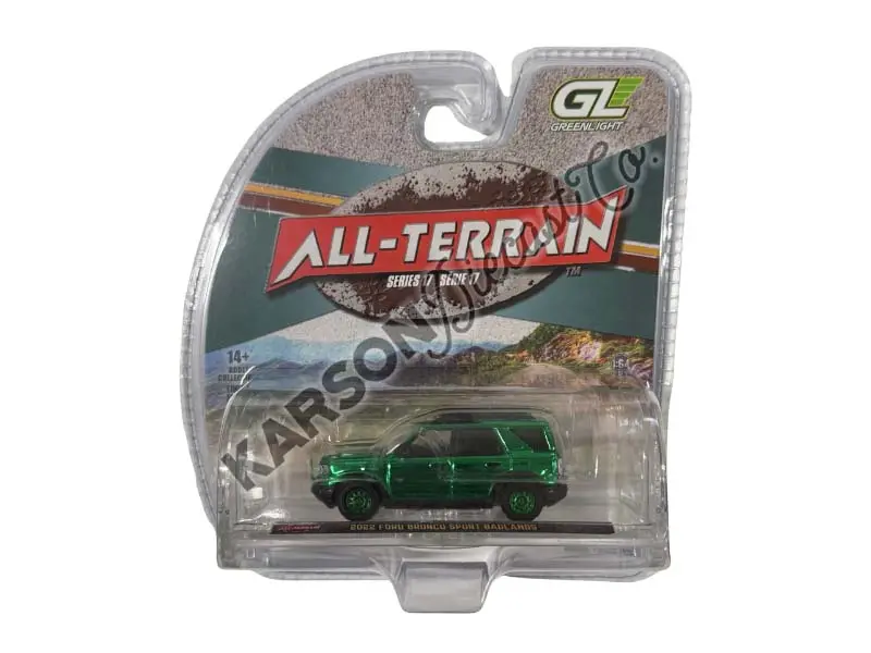 Chrome Chase 2022 Ford Bronco Sport Badlands – Black (All-Terrain Series 17) Diecast 1:64 Scale Model - Greenlight 35310F 1