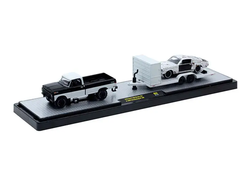1972 Ford F-250 Ranger 4X4 & 1969 Ford Mustang Gt 390 Diecast 1:64 Scale Model - M2 Machines 36000-92 1