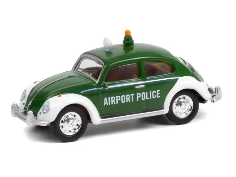 Classic Volkswagen Beetle Green & White "Copenhagen Airport Police" "Club Vee V-Dub" Series 13 Diecast 1:64 Model - Greenlight 36030D 1