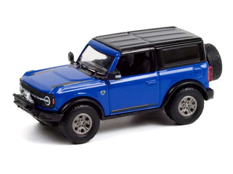 2021 Ford Bronco 2-Door Vin #001 - Lightning Blue (Barrett-Jackson Scottsdale Edition) Series 8 Diecast 1:64 Scale Model - Greenlight 37240E 1